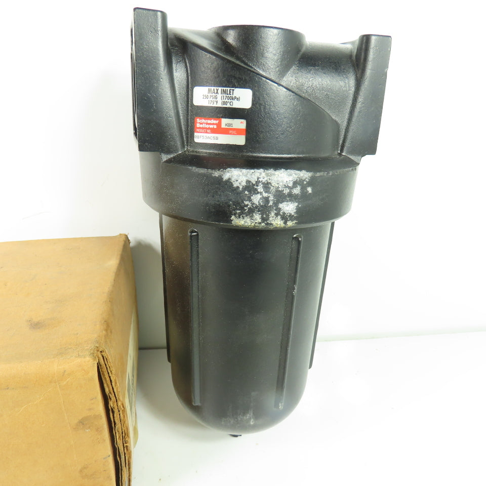 Schrader Bellows 08F53ACSB 1" NPT Pneumatic Filter 250 psi 175 F NEW