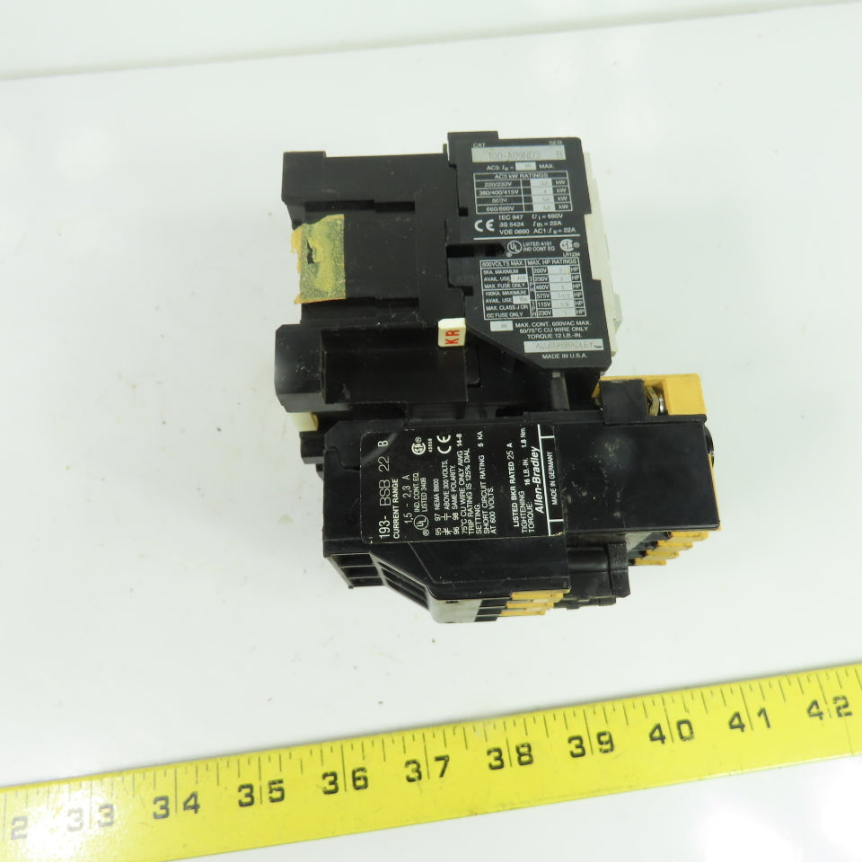 Allen-Bradley 104-A09ND3 9A 3-Pole Reversing Motor Starter 120V Coil 1.5-2.3A