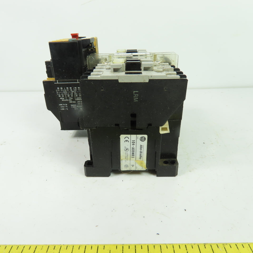 Allen-Bradley 104-A09ND3 9A 3-Pole Reversing Motor Starter 120V Coil 1.5-2.3A