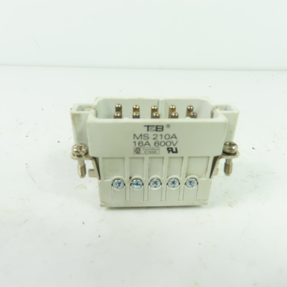 Thomas & Betts MS 210A 10-Pin Male Connector Insert 16A 600V