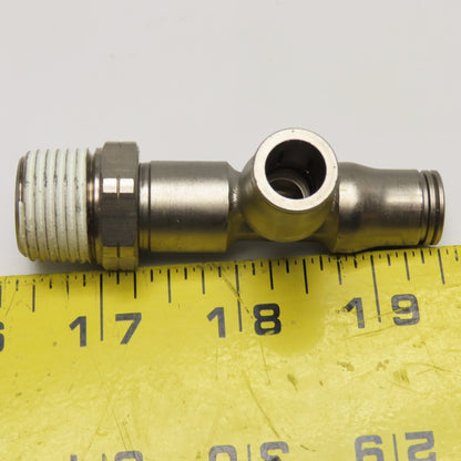 Legris 1/2" NPT Stainless Steel Male x 3/8" Branch Tee Push-to-Connect Fitting