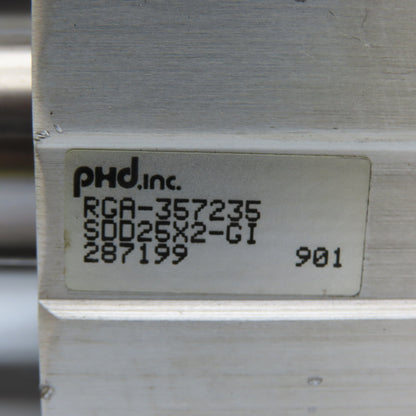 Phd SDD25X2-GI RGA-357235 Guided Pneumatic Slide Cylinder 25mm Bore 2" Stroke