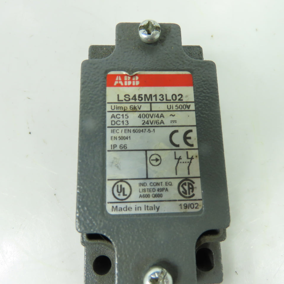 ABB LS45M13L02 Heavy Duty Limit Switch Roller Plunger 400V 24V