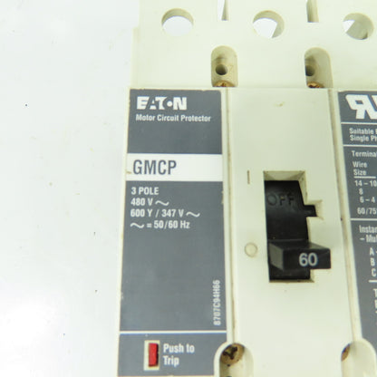 Eaton GMCP 60A 3-Pole Motor Circuit Protector 480V/600V