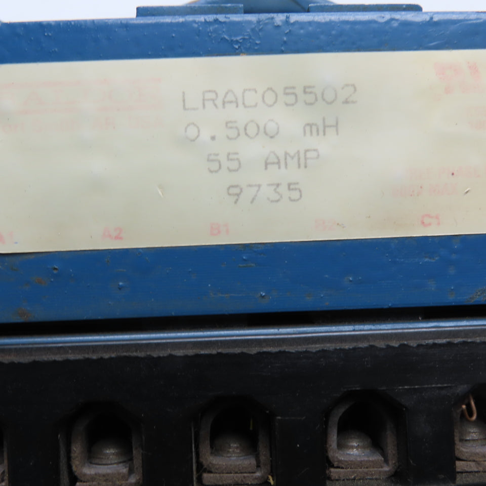 BALDOR LRAC05502 55A 0.500mH 3Ph AC Line Reactor 600V