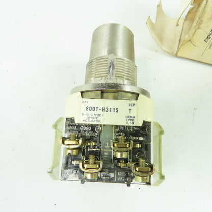 Allen-Bradley 800T-H3115 2-Position Key Operated Selector Switch Ser T NEW