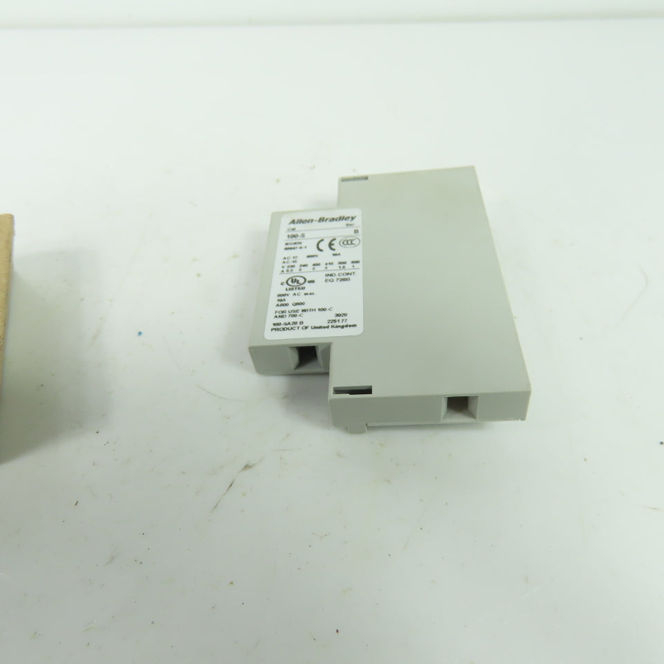Allen-Bradley 100-SA20 Side Mount Auxiliary Contact Block SerB 600VAC 10A NEW