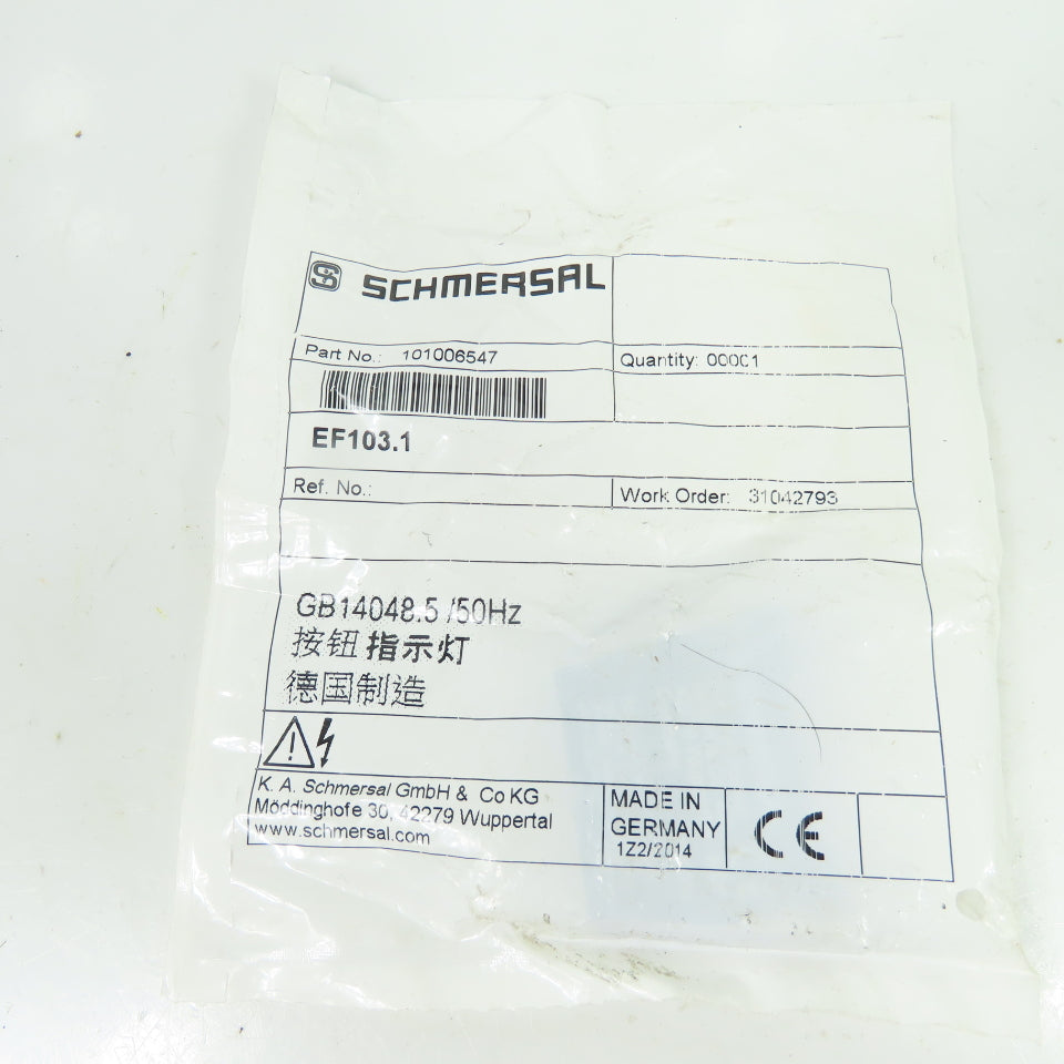 Schmersal 101006547 EF103.1 250VAC 8A / 24VDC 5A Safety Contact Block NEW