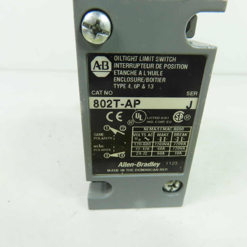 Allen-Bradley 802T-AP Oiltight Limit Switch Body Ser J