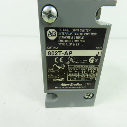 Allen-Bradley 802T-AP Oiltight Limit Switch Body Ser J