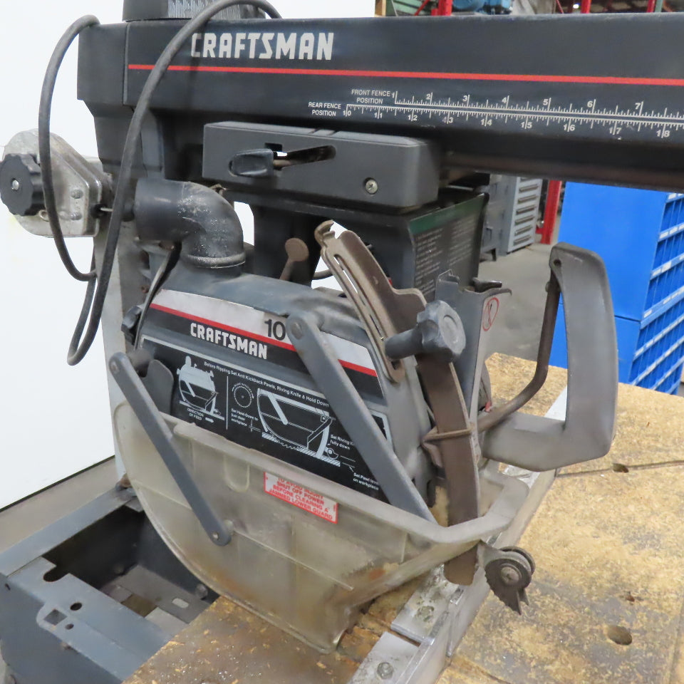 Craftsman 10" Radial Arm Saw 2.75Hp 110-208/220V 1Ph 90° Bevel