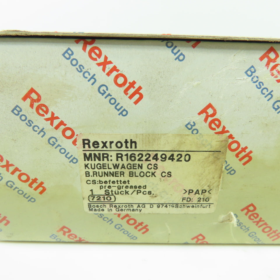 Rexroth R162249420 Ball Runner Block CS Pre-Greased Linear Guide new