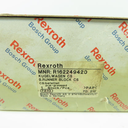 Rexroth R162249420 Ball Runner Block CS Pre-Greased Linear Guide new