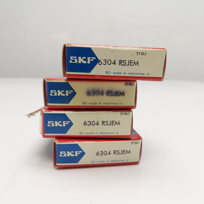 SKF 6304 RSJEM Single Row Deep Groove Radial Ball Bearing 20x52x15mm Lot Of 4