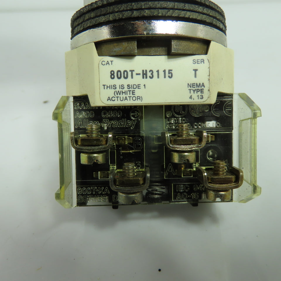 Allen-Bradley 800T-H3115 3-Position Key Operated Selector Switch Ser T