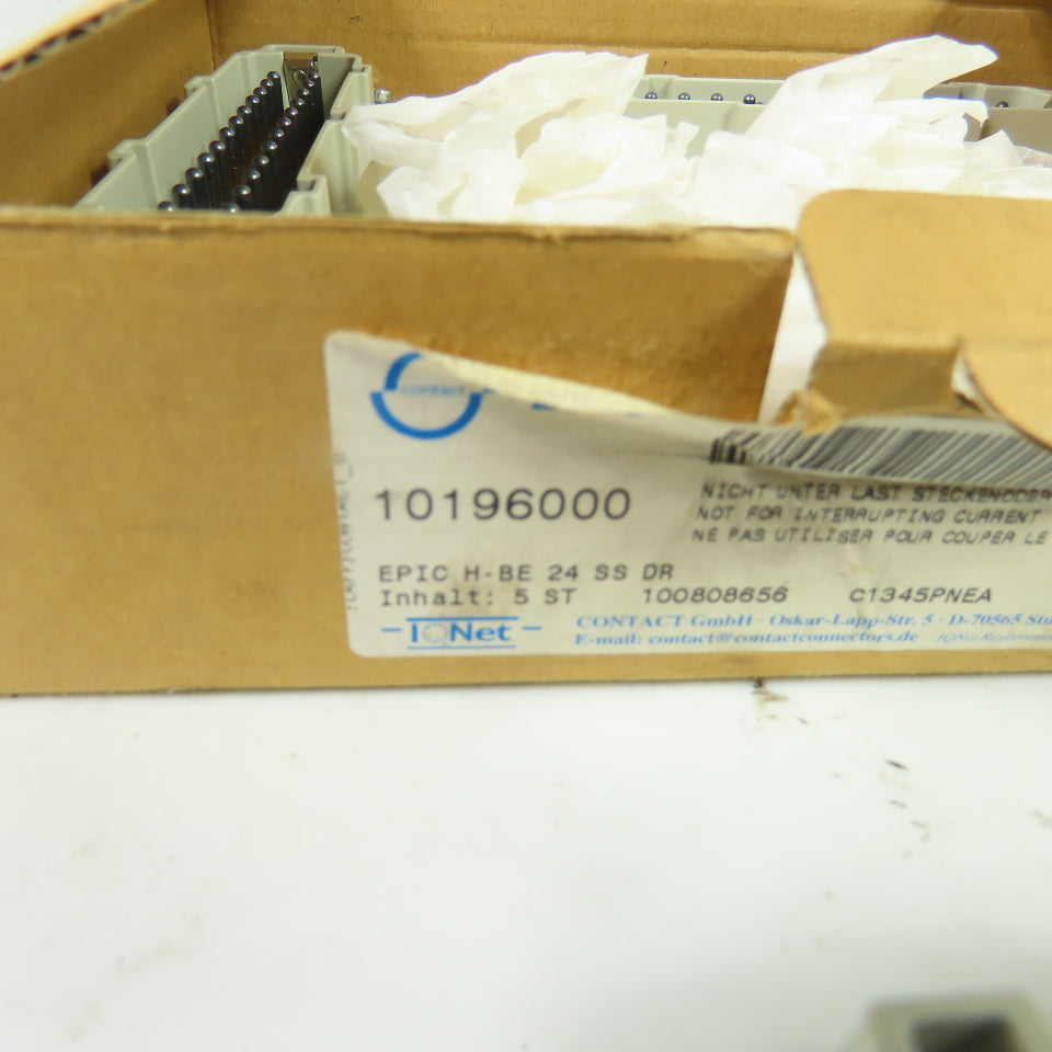 Lapp Epic 10196000 H-BE 24-Pin Male Power Connector Insert 16A 500V Lot Of 3