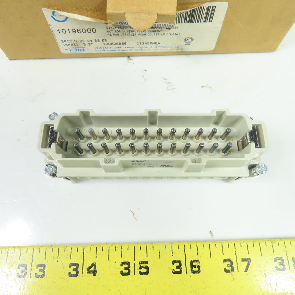 Lapp Epic 10196000 H-BE 24-Pin Male Power Connector Insert 16A 500V Lot Of 3