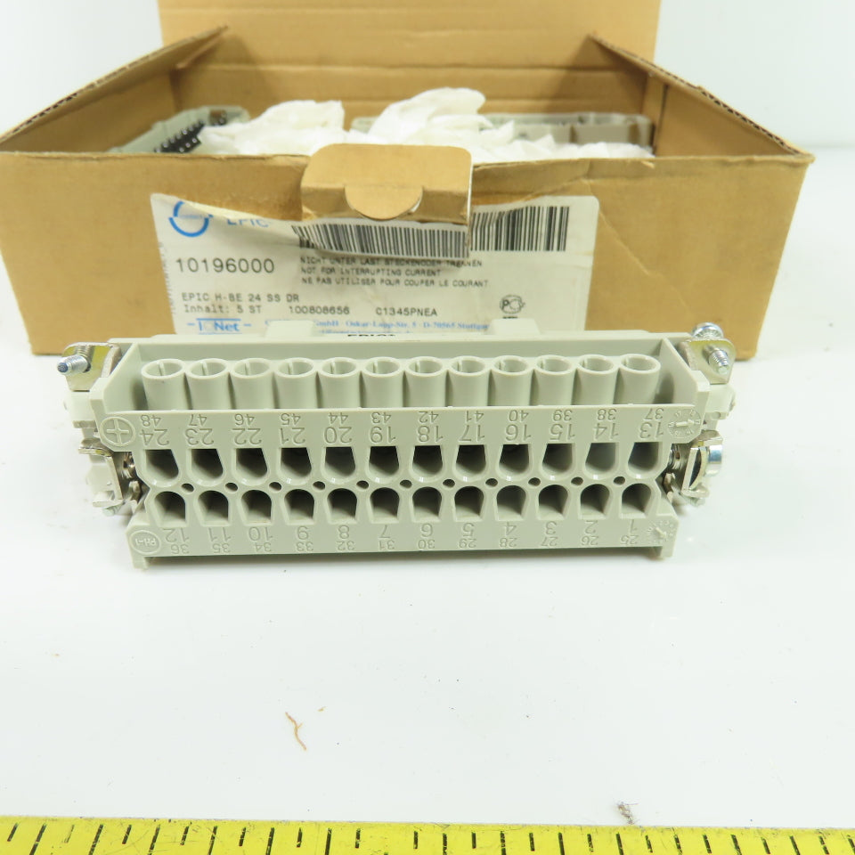 Lapp Epic 10196000 H-BE 24-Pin Male Power Connector Insert 16A 500V Lot Of 3