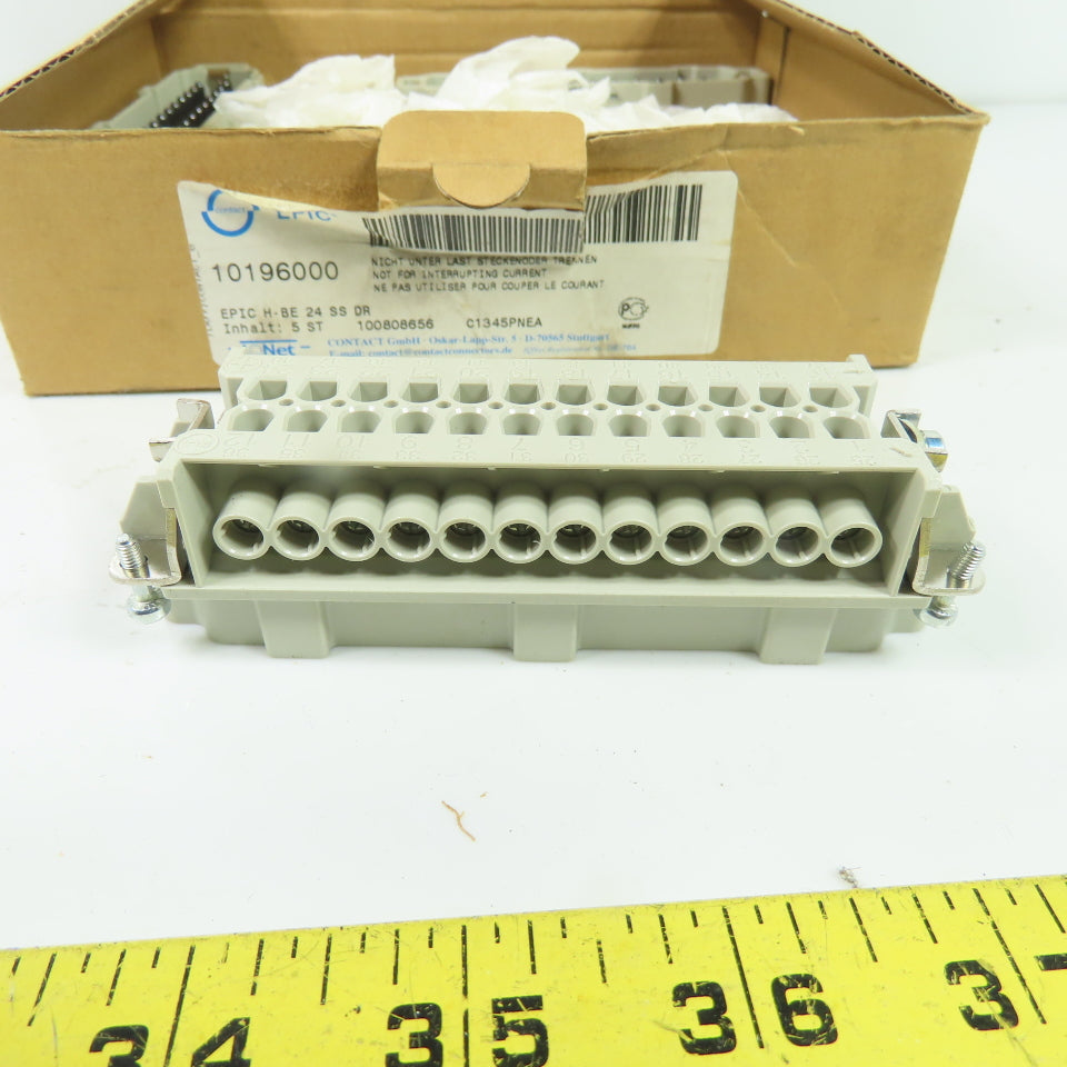 Lapp Epic 10196000 H-BE 24-Pin Male Power Connector Insert 16A 500V Lot Of 3