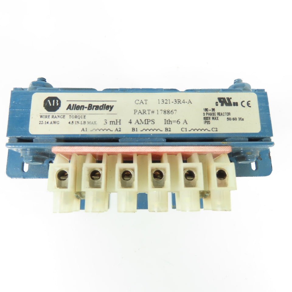 Allen-Bradley 178867 1321-3R4-A 3Ph 3mH 4A Line Reactor 600V