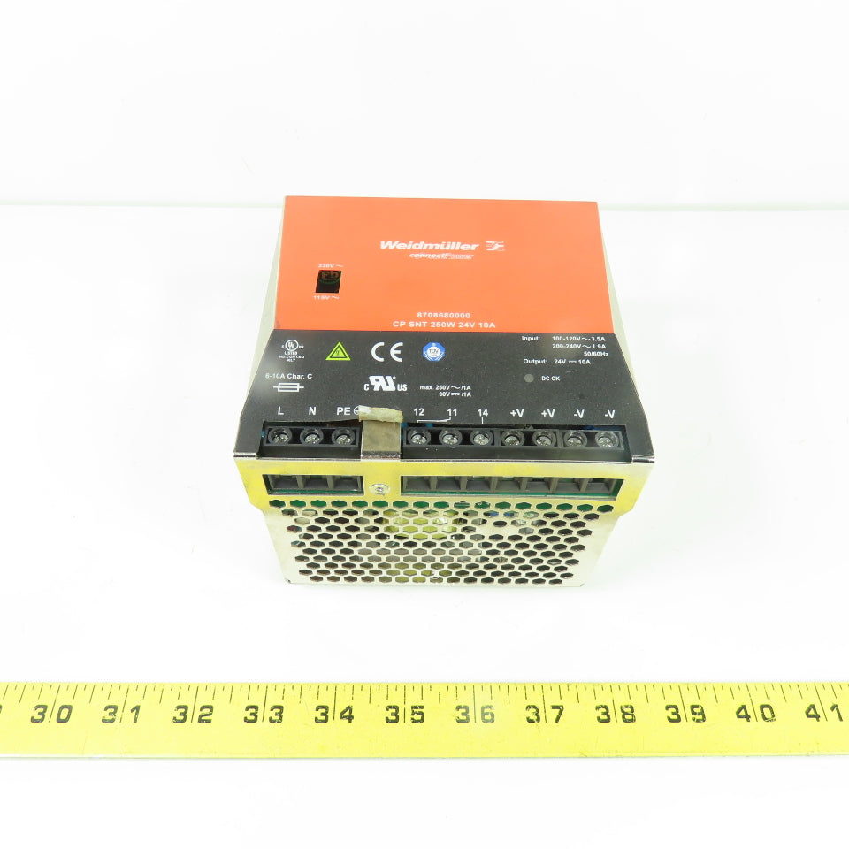 Weidmuller CP SNT 250W 24V 10A 8708680000 Power Supply 24VDC 10A Out 100-240V In