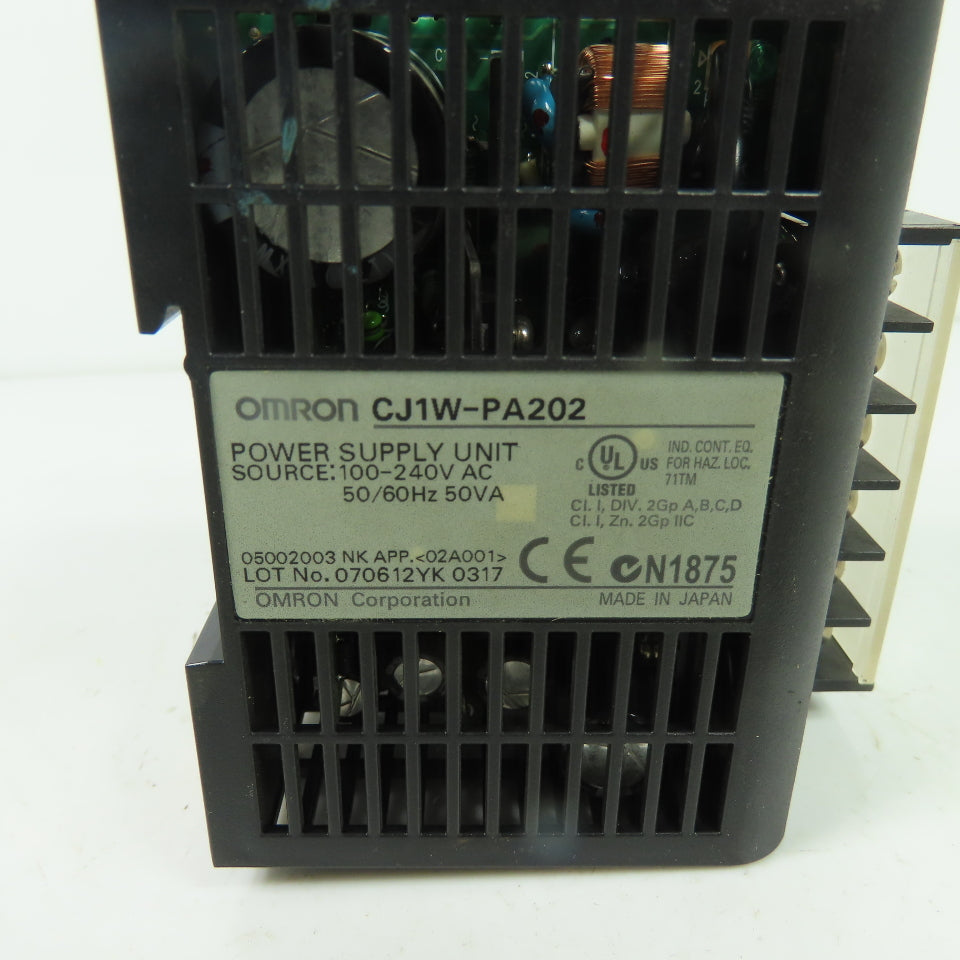 Omron CJ1W-PA202 Power Supply Unit 100-240V AC 50VA Input