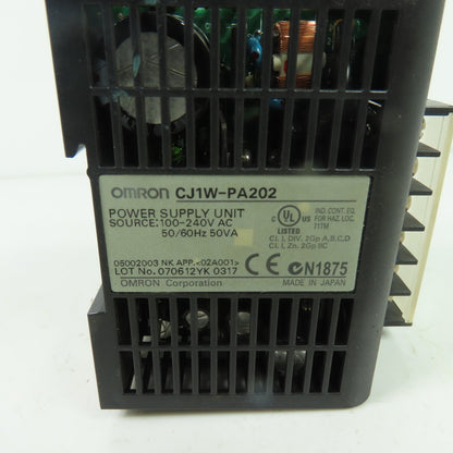 Omron CJ1W-PA202 Power Supply Unit 100-240V AC 50VA Input