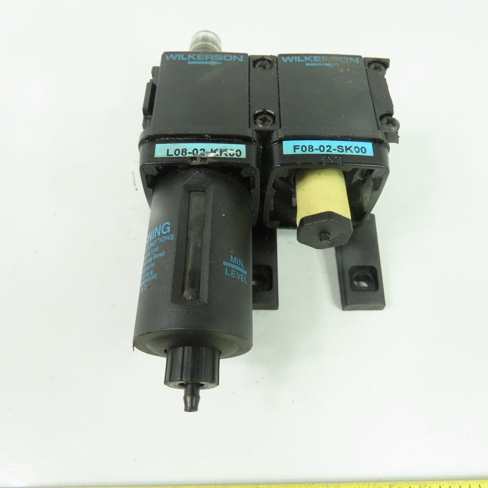 Wilkerson F08-02-SK00 L08-02-KK00 Pneumatic Air Filter Lubricator 150PSI 1/4"NPT