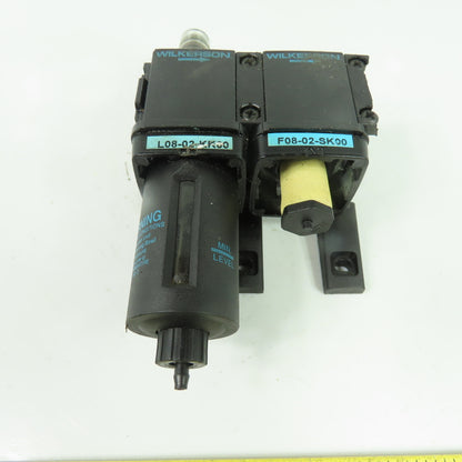 Wilkerson F08-02-SK00 L08-02-KK00 Pneumatic Air Filter Lubricator 150PSI 1/4"NPT