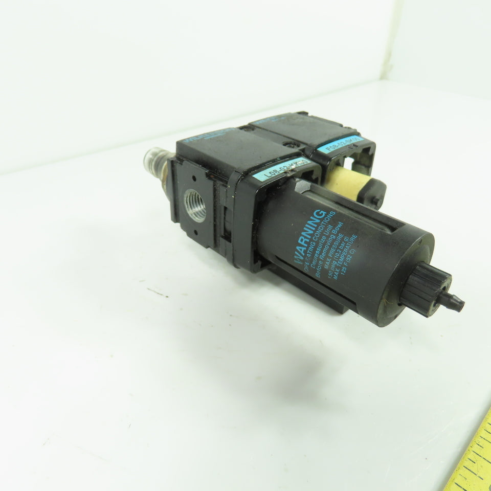 Wilkerson F08-02-SK00 L08-02-KK00 Pneumatic Air Filter Lubricator 150PSI 1/4"NPT