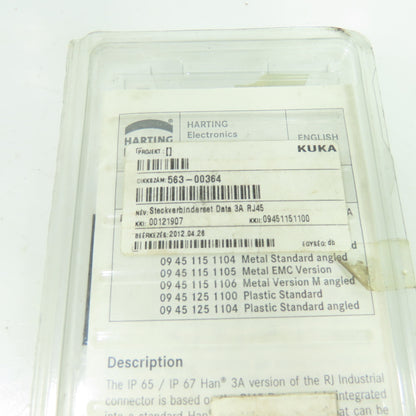 Harting 09 45 115 1100 Han 3A RJ45 Industrial Connector Set Metal Angled