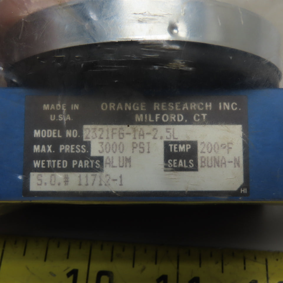 Orange Research 2321FG-1A-2.5L Differential Pressure Flow Meter 0-10 GPM 3000PSI