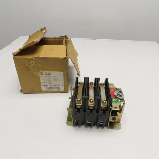Allen-Bradley 194R-NN100P3 100A 3-Pole Non-Fusible Safety Disconnect Switch 600V