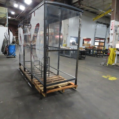 10'4" x 3'6" x 7'11"H 4 Sided Freestanding Smoking Shelter