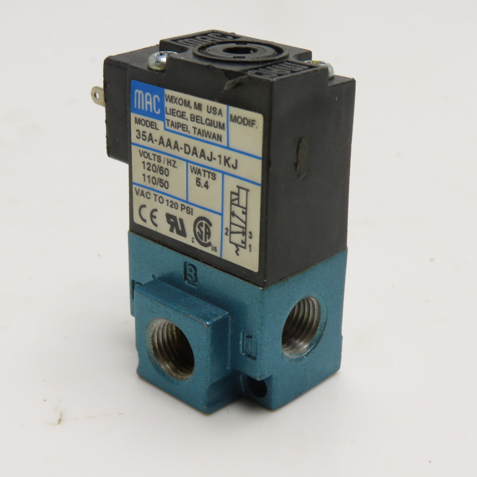 MAC 35A-AAA-DAAJ-1KJ Solenoid Valve 110/120V 50/60Hz 5.4W 1/8" NPT