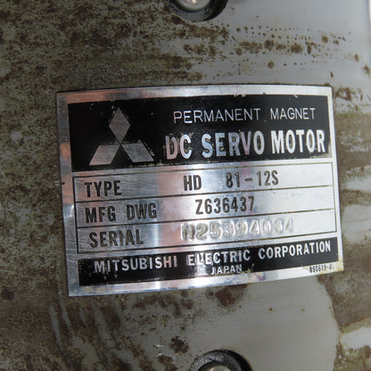 Mitsubishi HD 81-12S Permanent Magnet DC Servo Motor W/ TT-A-II Generator