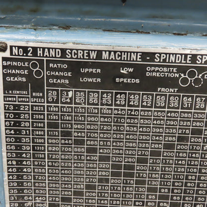 Brown & Sharpe No 2 12" Swing Screw Machine Lathe 14"BC 6 Tool Turret 208V 3Ph