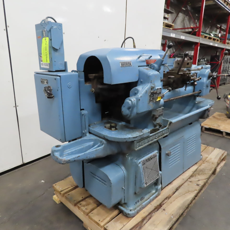 Brown & Sharpe No 2 12" Swing Screw Machine Lathe 14"BC 6 Tool Turret 208V 3Ph