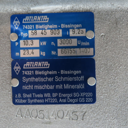 Atlanta 58 45 909 Thru Shaft Worm Gearbox 9.25:1 Ratio 10.3kW 325RPM