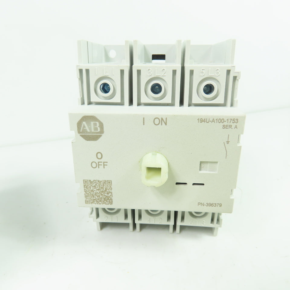 Allen-Bradley 194U-A100-1753 100A Non Fusible Safety Disconnect Switch 3Ph 600V