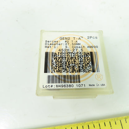 Allied Machine 452H-27.5 GEN2 T-A Drill Insert 27.50mm Super Cobalt AM200 Lot/2