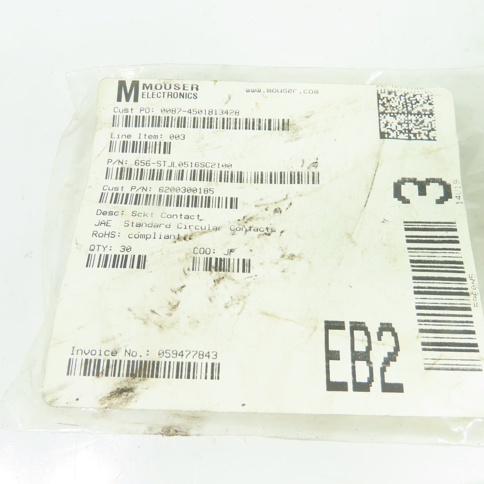JAE 6200300185 ST-JL05-16S-C2-100 Standard Circular Socket Contacts Lot Of 30