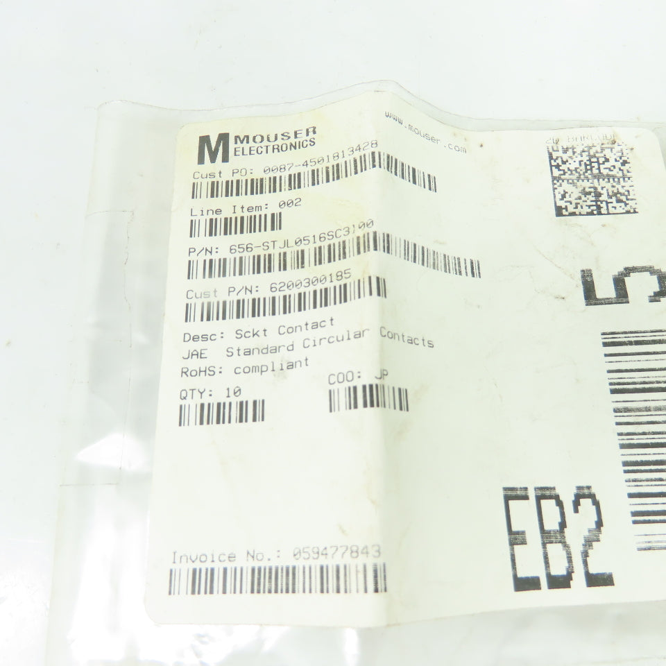 JAE ST-JL05-16S-C3-100 Standard Circular Socket Contacts Lot Of 10