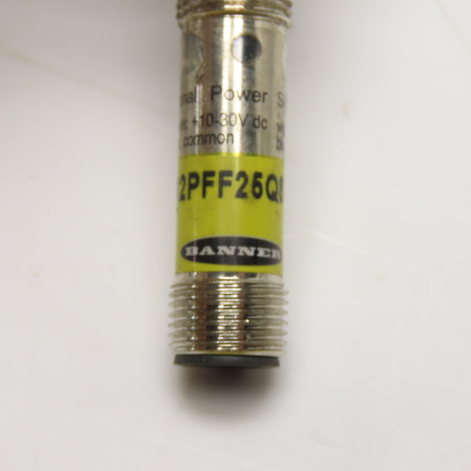 Banner 77191 M12PFF25Q8 12mm Barrel-Mount Photoelectric Sensor 10-30VDC