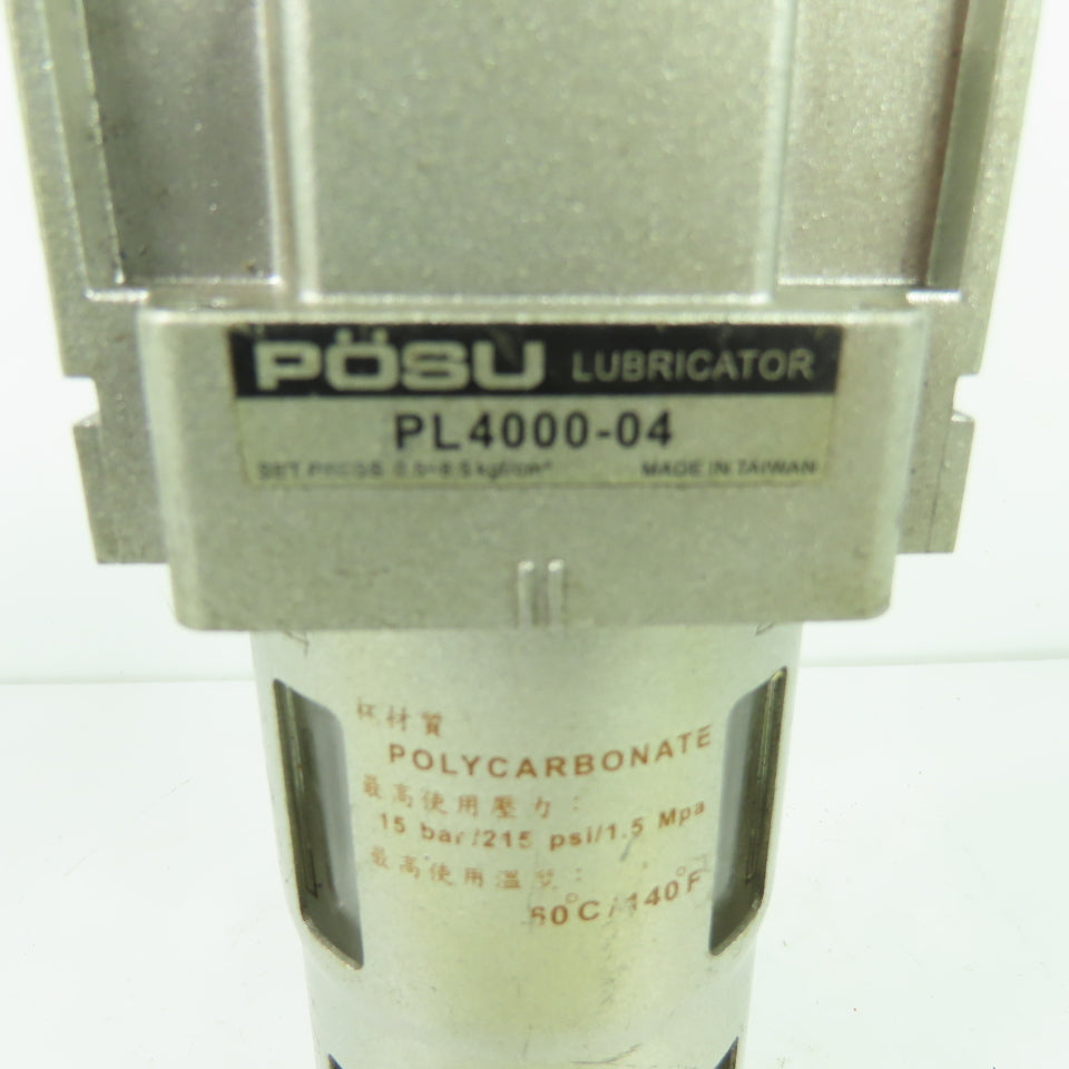 PÖSU PL4000-04 Pneumatic Air Line Lubricator 15 bar 215 psi 1/2" NPT