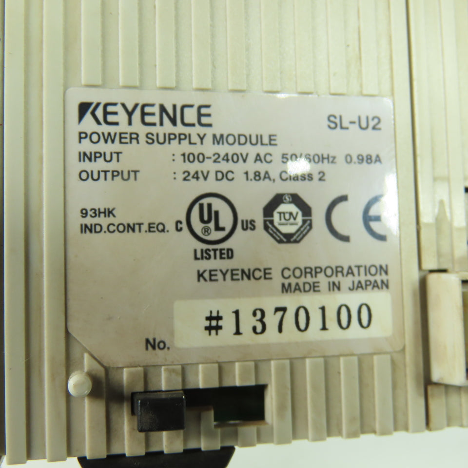 Keyence SL-U2 Power Supply Module 100-240VAC Input 24VDC 1.8A Output Class 2