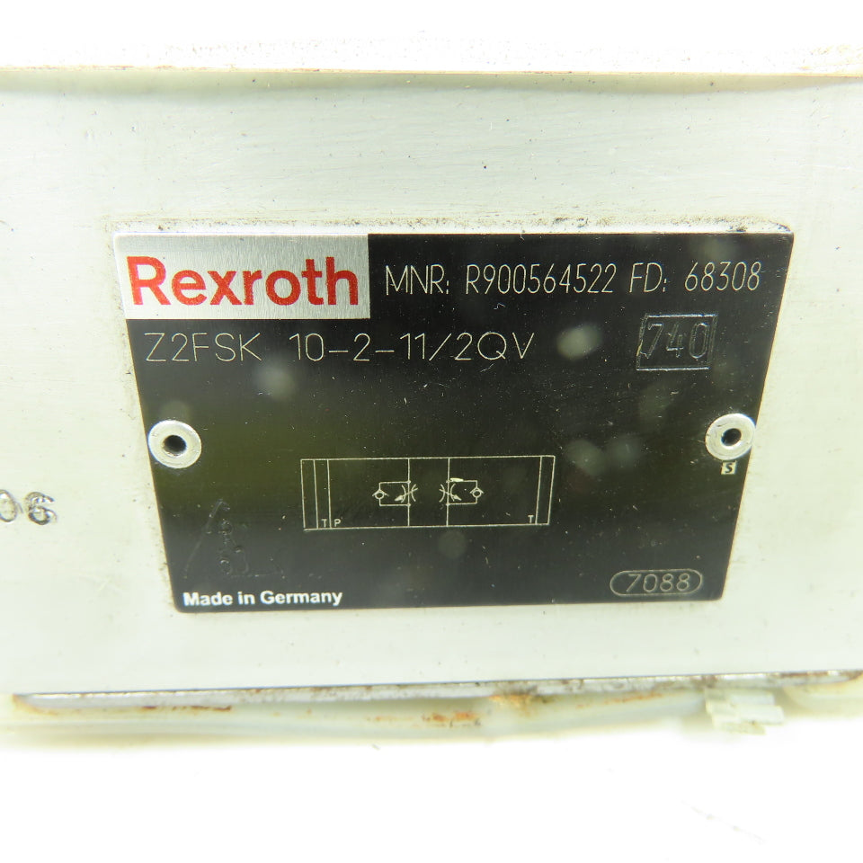 Rexroth R900564522 Z2FSK 10-2-11/2QV Twin Throttle Check Valve Sandwich Plate