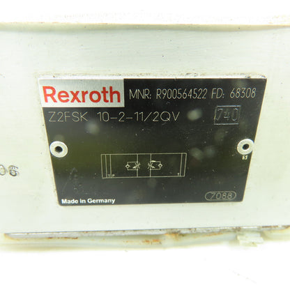 Rexroth R900564522 Z2FSK 10-2-11/2QV Twin Throttle Check Valve Sandwich Plate