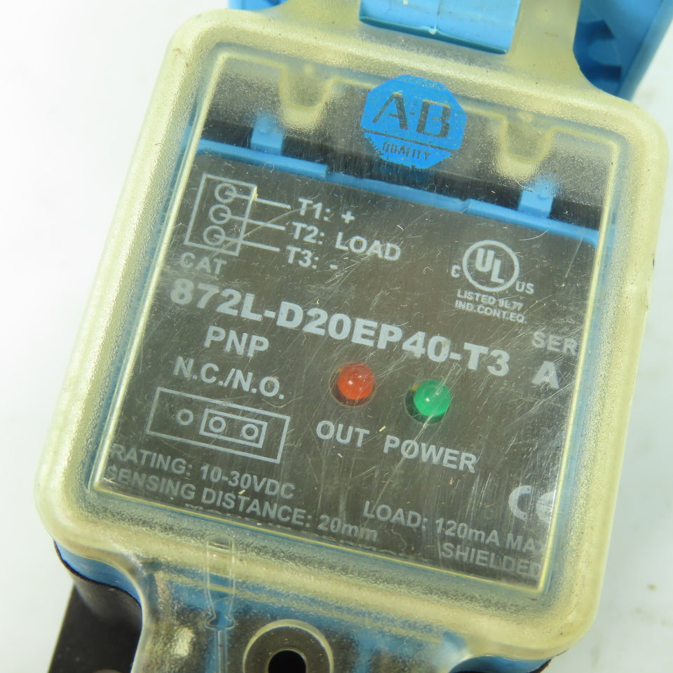 Allen-Bradley 872L-D20EP40-T3 PNP N.C./N.O. Proximity Sensor 10-30VDC