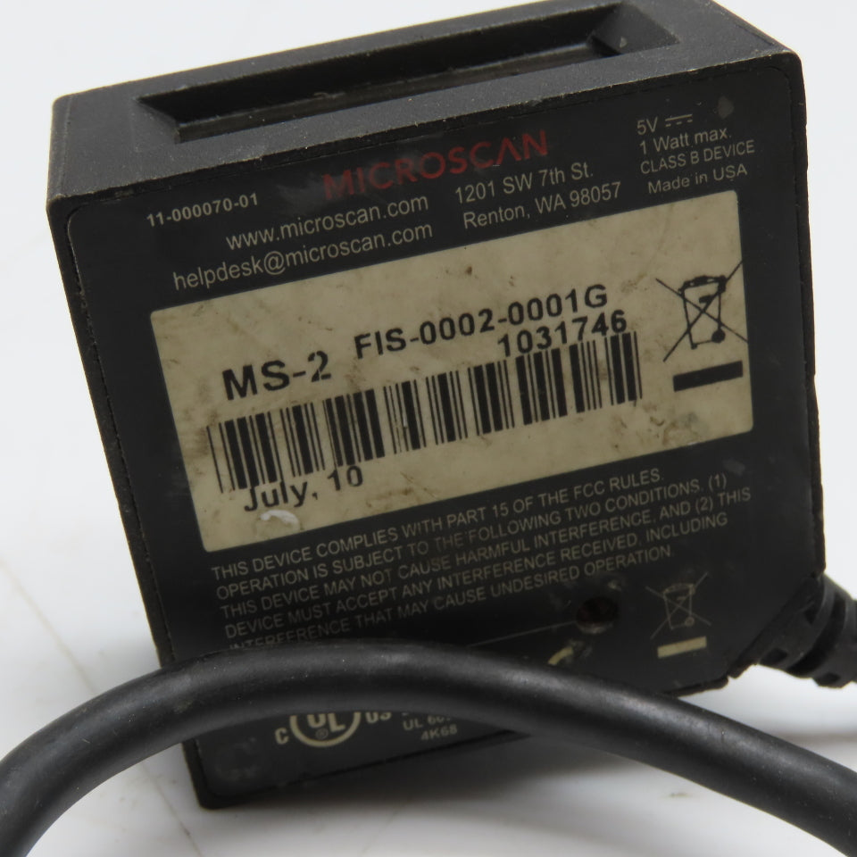 Microscan FIS-0002-0001G MS-2 Ultra-Compact Fixed Mount CCD Barcode Sc ...